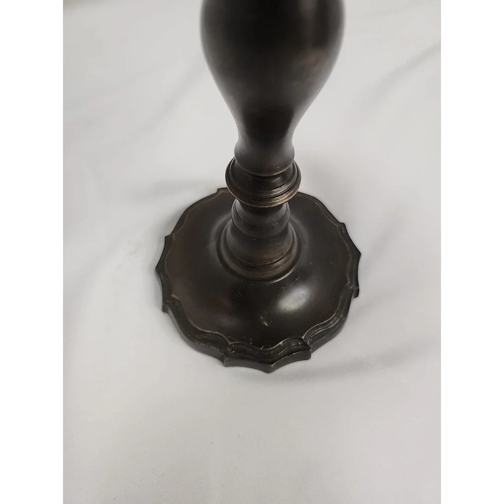 VTG Candle Holder Drip Protector ~ 6.5'~ Made in India ~Gothic Flower Style Base